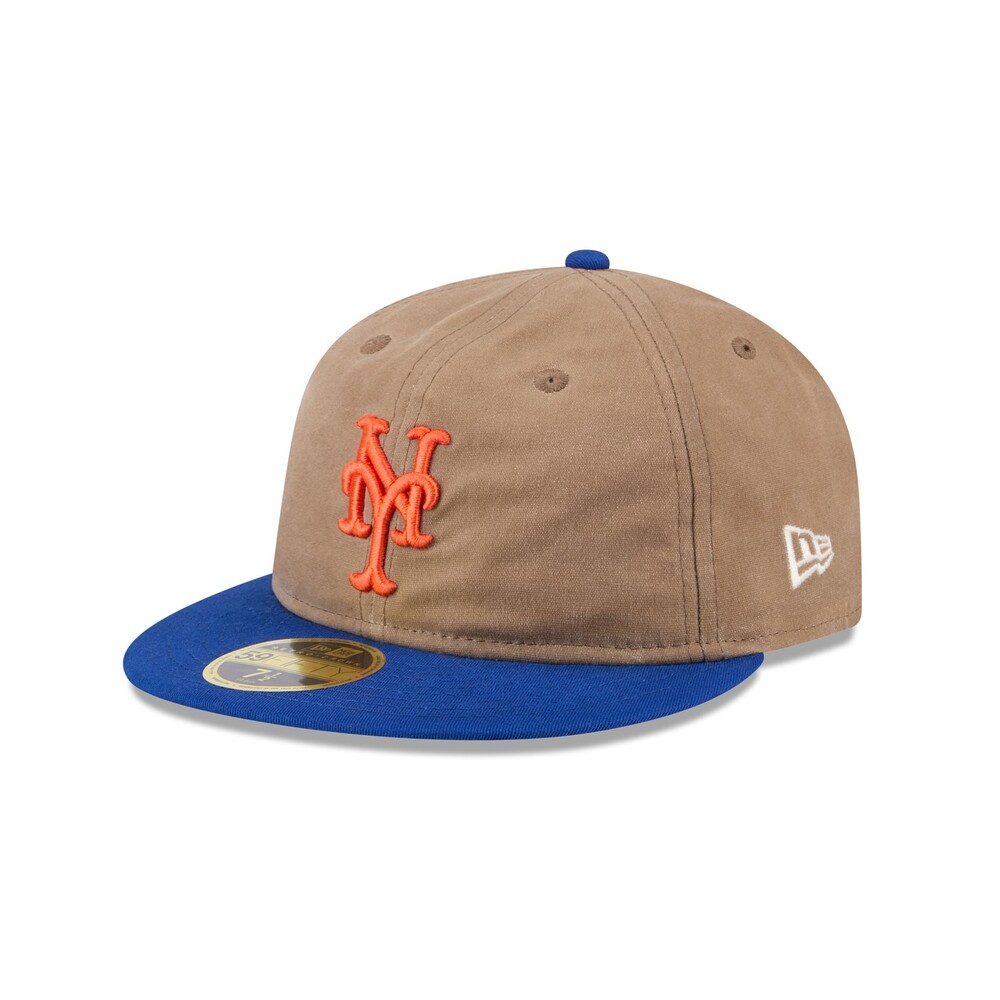 New Era New York Mets Wax Canvas Retro Crown 59FIFTY Fitted Hat - Size 7